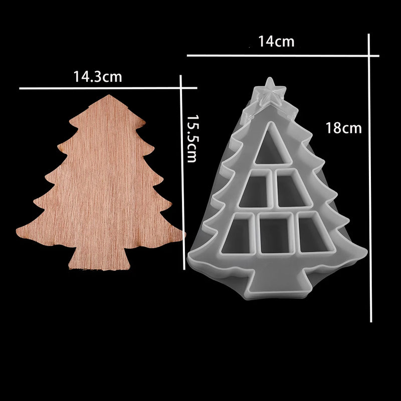 Christmas Tree Silicone Epoxy Resin Mold Jewelry Storage Box DIY Craft
