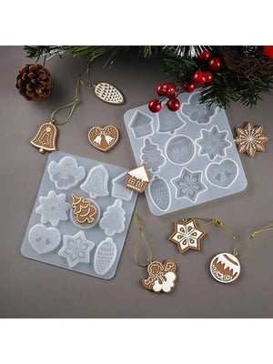 Christmas Tree Snowflake Elk Pendant Keychain Resin Mold