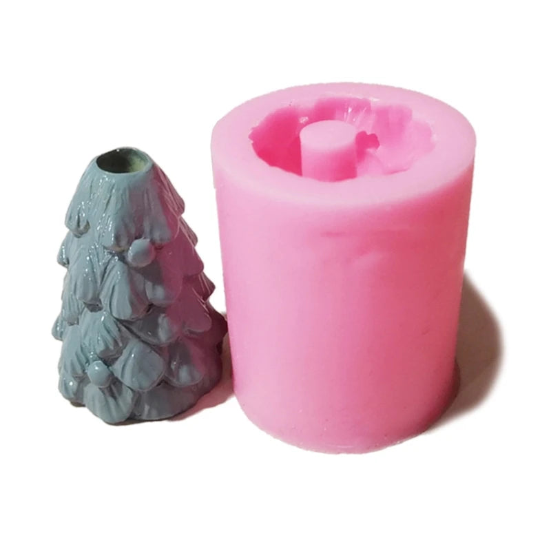 Christmas Tree Silicone Mold Deer Snowman Straw Resin Mold Snowflake Decoration