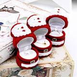 Christmas Velvet Small Gift Box Jewelry Santa Claus Display