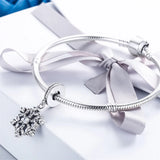 Snowflake Charms Pendant Silver Plating Zircon for Bracelets Woman Jewelry Beads