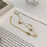 Zircon Snowflake Double Layer Bracelet 925 Sterling Silver for Women