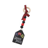 Wooden Ring and Bead Christmas Beaded Curtain Straps Home Decoration
