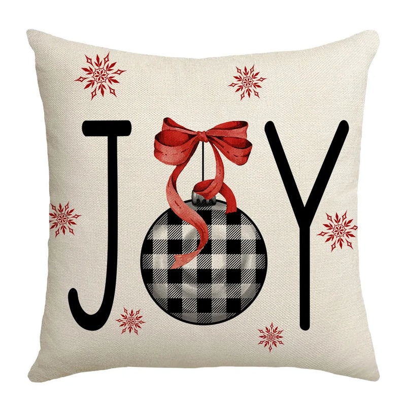 Christmas Cushion Cover 45*45 Sofa Pillowcases Linen Xmas Decor