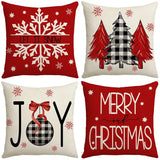 Christmas Cushion Cover 45*45 Sofa Pillowcases Linen Xmas Decor