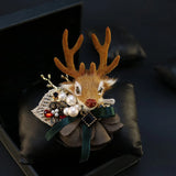 Christmas deer brooch Fresh Water Baroque Pearl Brooch For Women