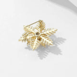 Christmas 5A Zircon Double Layer Snowflake Brooch