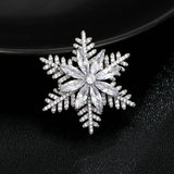 Christmas 5A Zircon Double Layer Snowflake Brooch