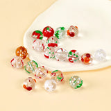 Christmas Dripping Oil Hand-Painted Glass Beads DIY Jewelry Making
