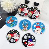 40pcs 40mm Cartoon Round Acrylic Beads DIY Jewelry Earring Accessory