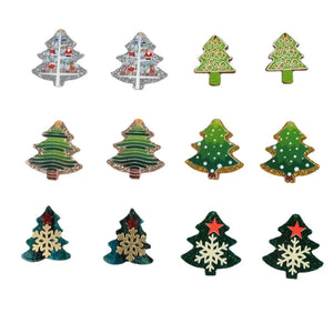 50pcs Christmas Tree Acrylic Beads DIY Jewelry Earring Garment Pendants