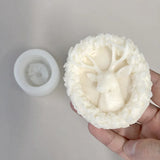 Christmas Deer Wreath Silicone Mold for DIY Scented Candle Soap