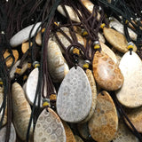 Chrysanthemum Stone Pendant Necklace for Women Men Crystal Jewelry