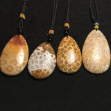 Chrysanthemum Stone Pendant Necklace for Women Men Crystal Jewelry
