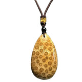 Chrysanthemum Stone Pendant Necklace for Women Men Crystal Jewelry