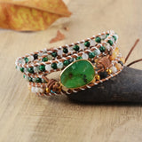 Chrysoprases Women Wrap Bracelet Green Jades Beaded Bracelet