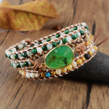 Chrysoprases Women Wrap Bracelet Green Jades Beaded Bracelet