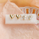 Chubby Love and Sparkling Flower Belt Pendant Earrings Retro Earrings