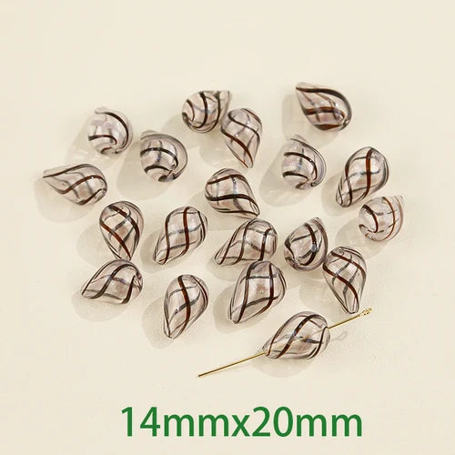 Chubby Water Drop Glass Beads DIY Jewelry Accessories 2PCS