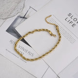 8mm PVD 18K Stainless Steel Twisted Chain Necklace for Women Unisex