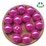 Chunky Beads for Kids Pearl Beads Round Beads Loose Bead A10 Hot Pink Beads