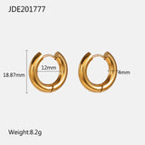 Chunky 4MM Stainless Steel Hoop Earrings PVD Plating 18k Silver
