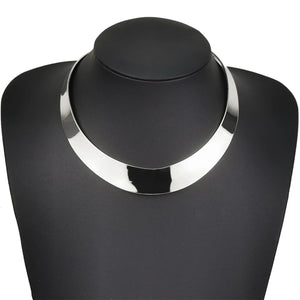 Chunky Collar Choker Necklace Metal Neck Fit Torques Statement Jewelry
