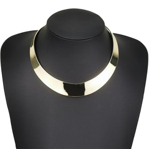 Chunky Collar Choker Necklace Metal Neck Fit Torques Statement Jewelry