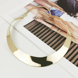 Chunky Collar Choker Necklace Metal Neck Fit Torques Statement Jewelry