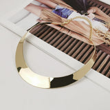 Chunky Collar Choker Necklace Metal Neck Fit Torques Statement Jewelry