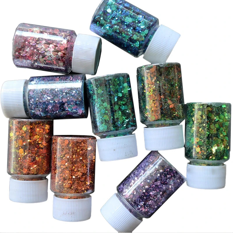 Chunky Glitter Sequin Decor Hexagon Resin Mold