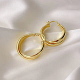 Chunky Hoop Earrings 18k Plated Twisted Huggie Drop Earrings