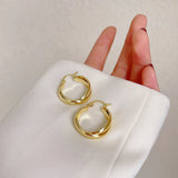 Chunky Hoop Earrings 18k Plated Twisted Huggie Drop Earrings