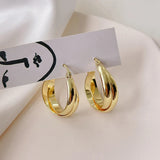 Chunky Hoop Earrings 18k Plated Twisted Huggie Drop Earrings