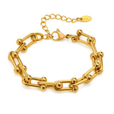 Chunky Horseshoe Chain U Link Bracelet Stainless Steel