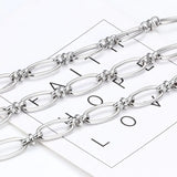 Chunky Knotted Chain STAINLESS STEEL Rope Knot Necklace Cable Oval Bracelet