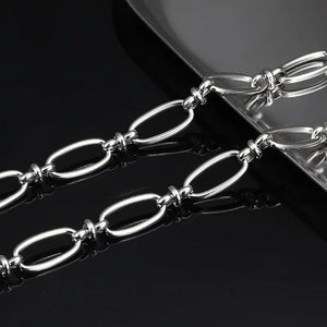 Chunky Knotted Chain STAINLESS STEEL Rope Knot Necklace Cable Oval Bracelet