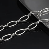 Chunky Knotted Chain STAINLESS STEEL Rope Knot Necklace Cable Oval Bracelet