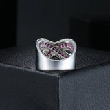 Chunky Knuckle Rings For Women Silver Cubic Zirconia Finger Accessories Ring