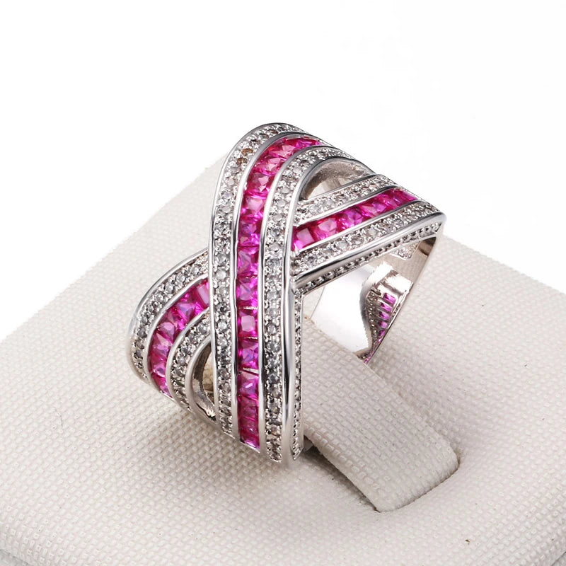 Chunky Knuckle Rings For Women Silver Cubic Zirconia Finger Accessories Ring