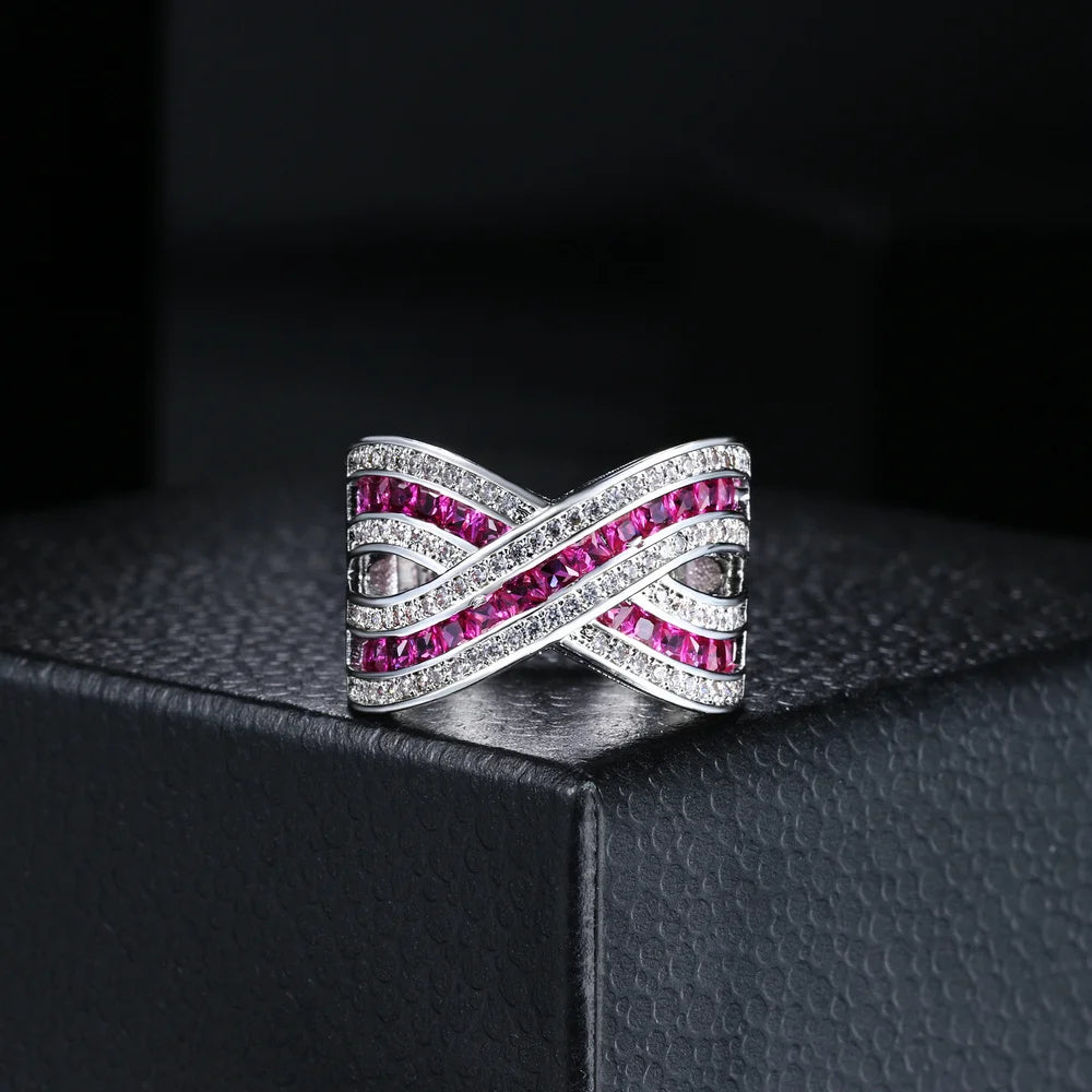 Chunky Knuckle Rings For Women Silver Cubic Zirconia Finger Accessories Ring
