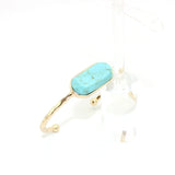 Chunky Marble Stone Charm Cuff Bangle for Women