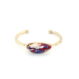 Chunky Marble Stone Charm Cuff Bangle for Women