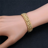 Chunky Mens Hand Chain Bracelets Gold/Silver Link Bracelet For Men