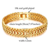 Chunky Mens Hand Chain Bracelets Gold/Silver Link Bracelet For Men