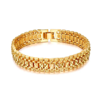 Chunky Mens Hand Chain Bracelets Gold/Silver Link Bracelet For Men