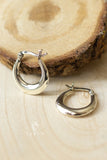 Sterling Silver Chunky Oval Hoop Earrings, Thick Dangle Drop Earrings