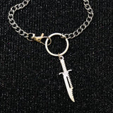 Chunky Pant Chains Dagger Pendant Side Waist Chains