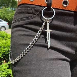 Chunky Pant Chains, Dagger Pendant Side Waist Wallet Chains