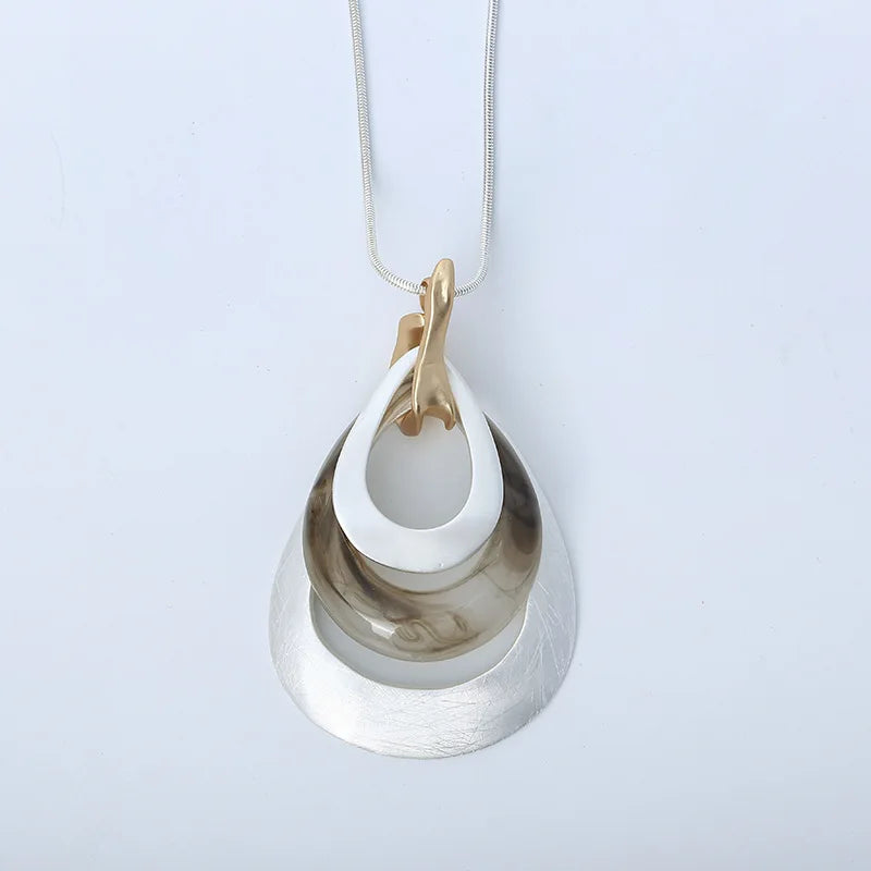 Chunky Pendants Long Necklace Big Jewellery Suspension Alloy Chokers